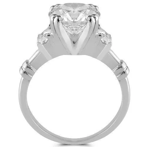 Platinum EGL Certified Diamond Bridal Ring Set 5.00 Ctw