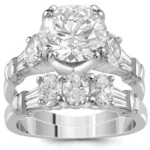 Platinum EGL Certified Diamond Bridal Ring Set 5.00 Ctw