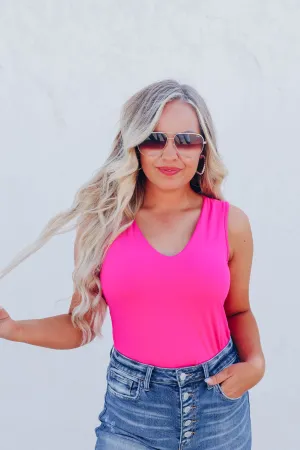 Pleasing Pink Sleeveless Bodysuit