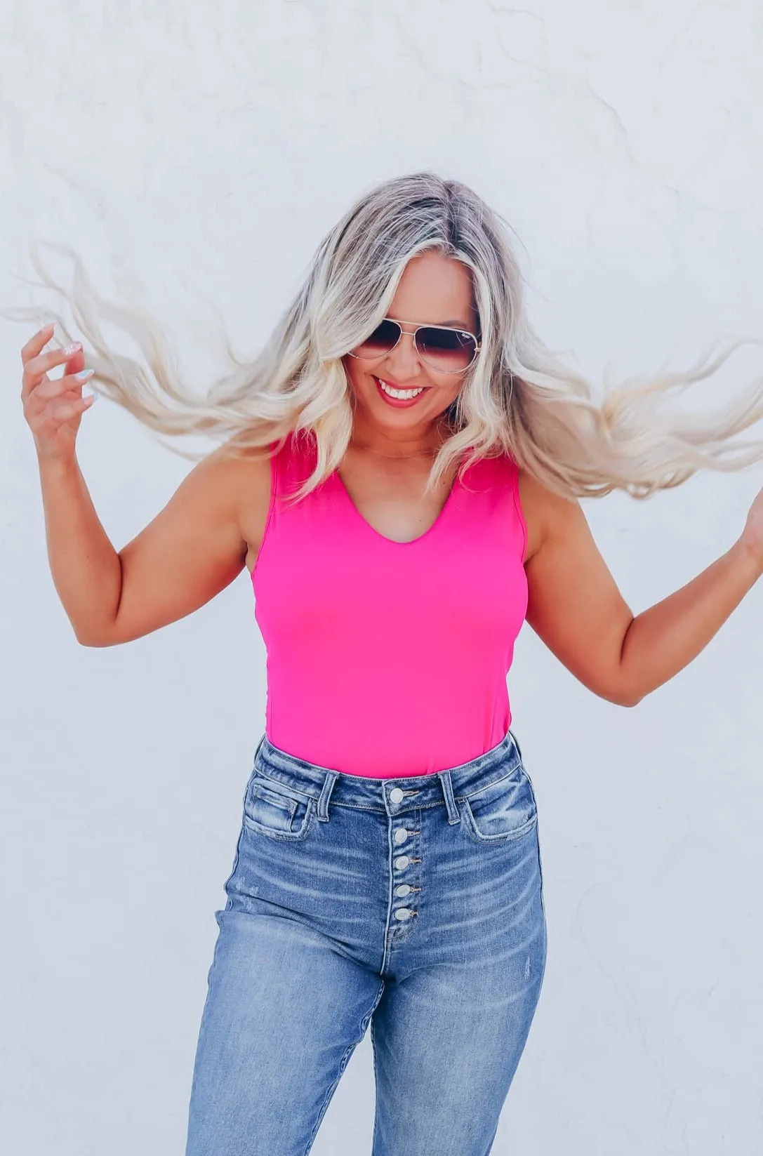 Pleasing Pink Sleeveless Bodysuit