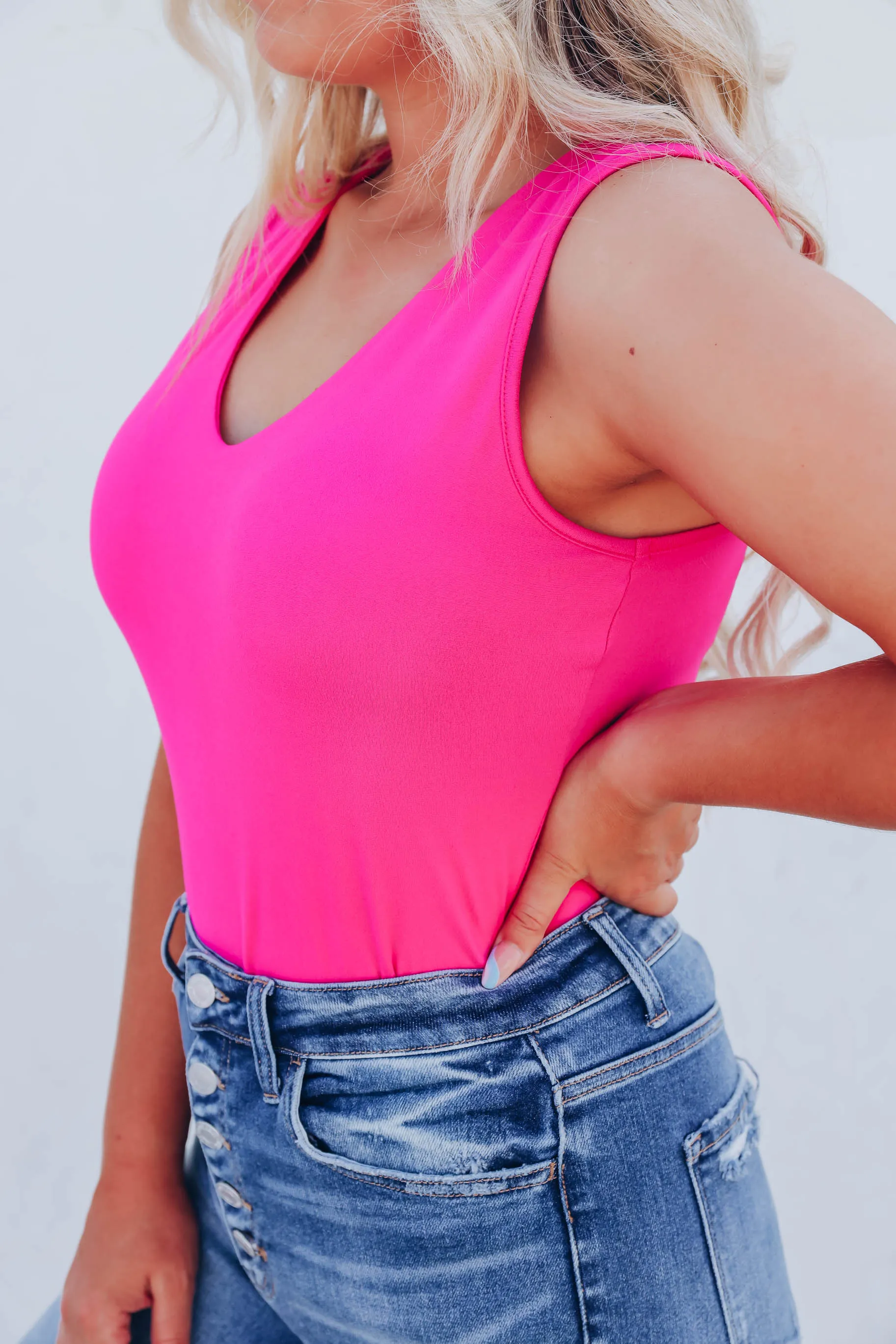 Pleasing Pink Sleeveless Bodysuit