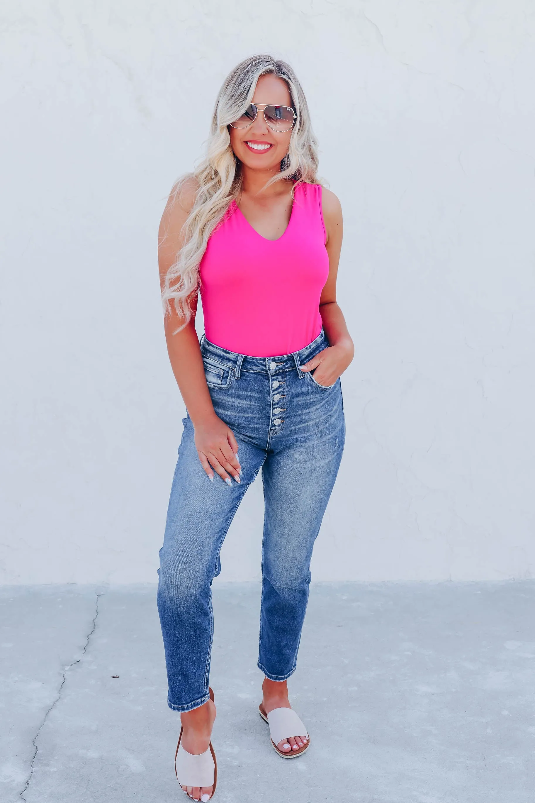 Pleasing Pink Sleeveless Bodysuit