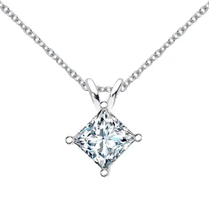 Princess Cut Moissanite Diamond Pendant Necklace