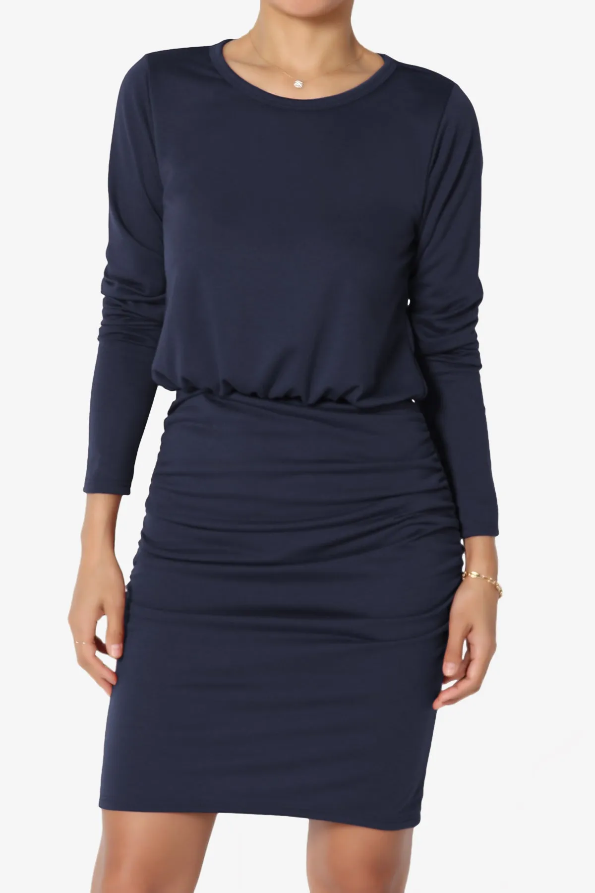 Prowl Ruched Long Sleeve T-Shirt Dress PLUS
