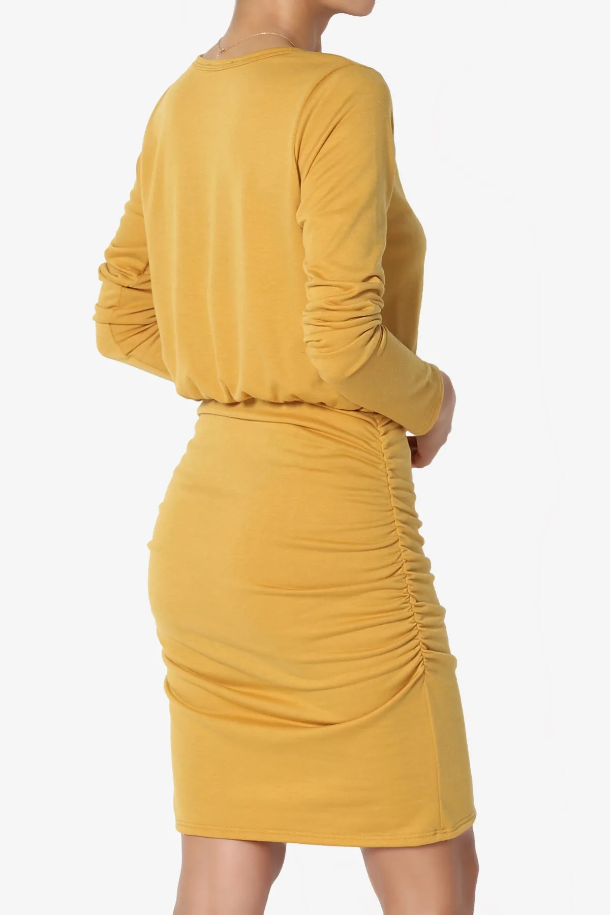 Prowl Ruched Long Sleeve T-Shirt Dress PLUS