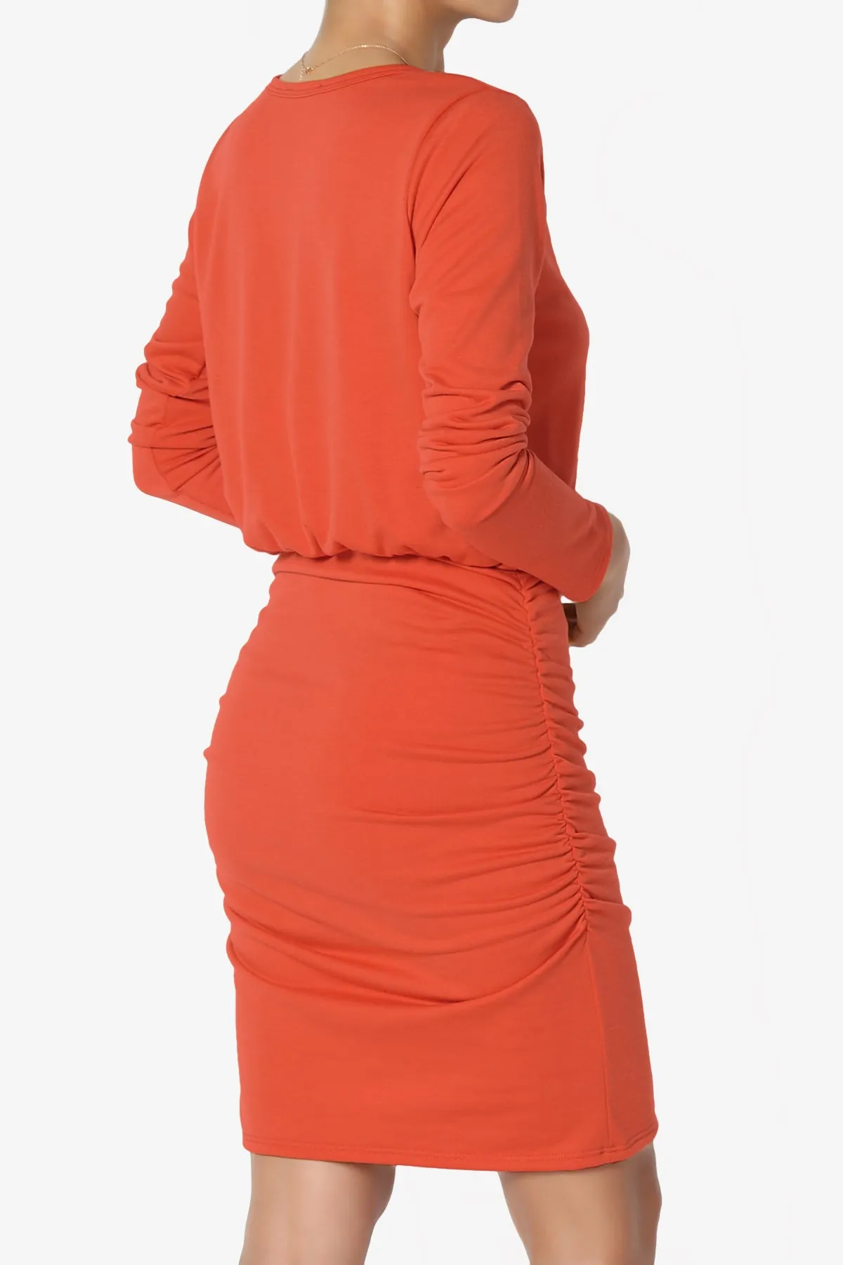 Prowl Ruched Long Sleeve T-Shirt Dress PLUS