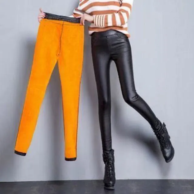 PU High Elastic Slim Pencil Leather Pants