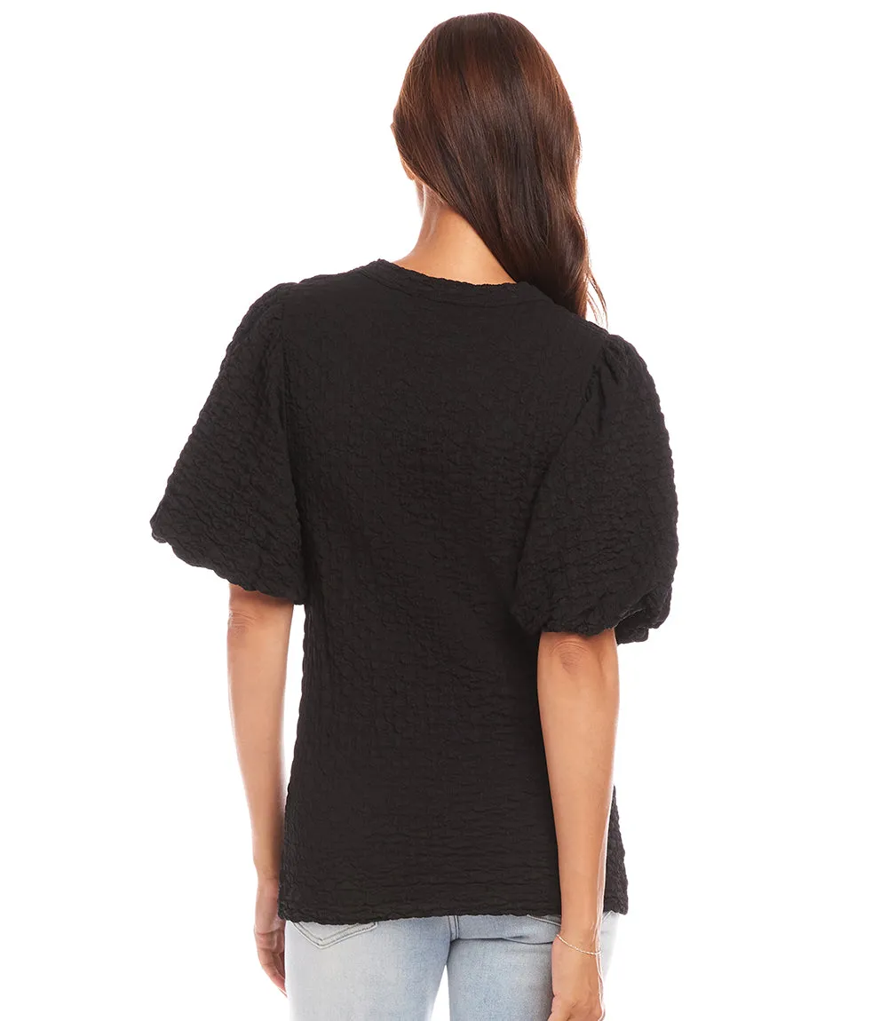 Puff Sleeve Textured Top