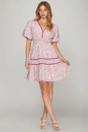 Puff Sleeve Tiered Dress