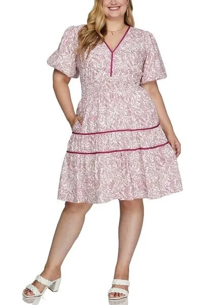 Puff Sleeve Tiered Dress