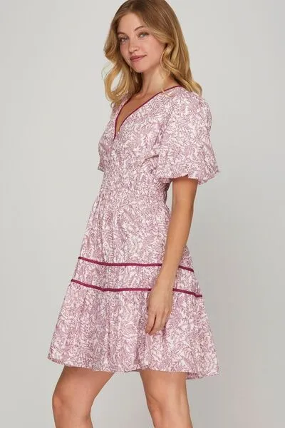 Puff Sleeve Tiered Dress