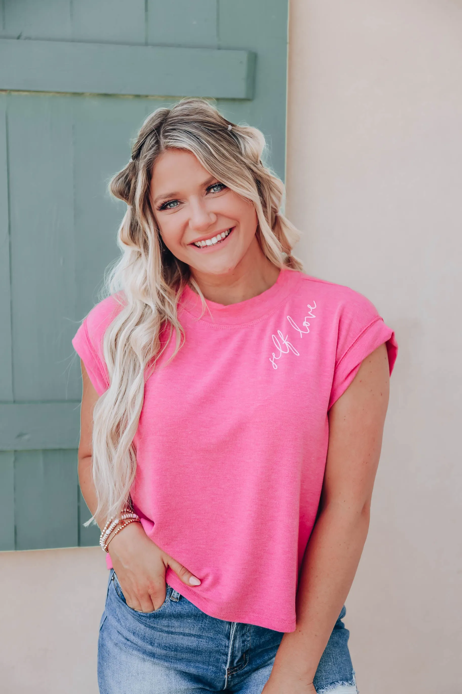 "Self Love" Graphic Crop Top