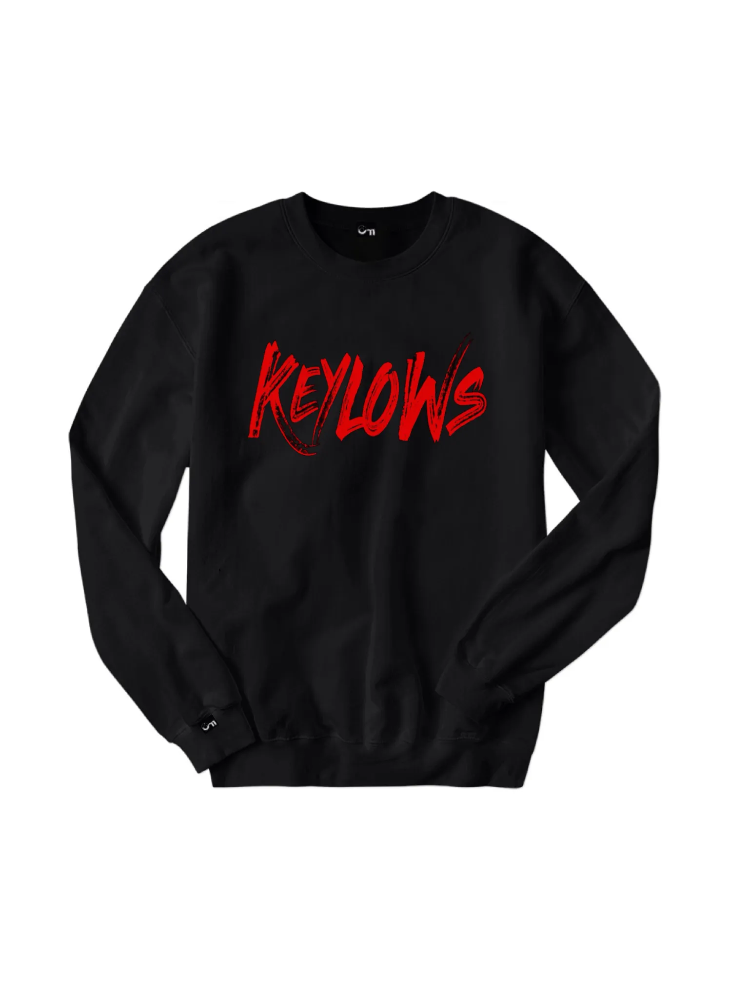 Red Keylows painted on Black Sweatshirt