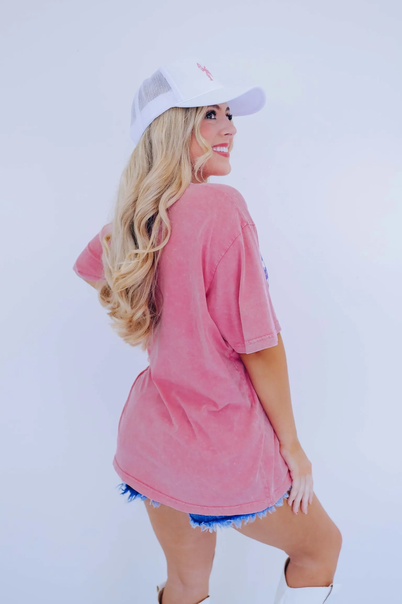 Red White & Blue Lace Bow Graphic Tee