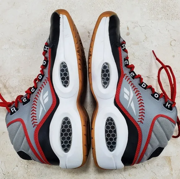 Reebok Question mid practice Allen Iverson V70407 gray black red basketball