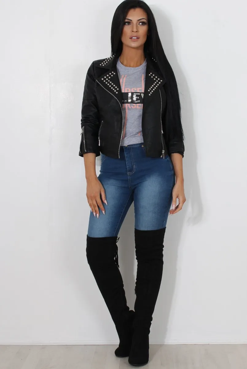 Riley Grey Believe Slogan Top