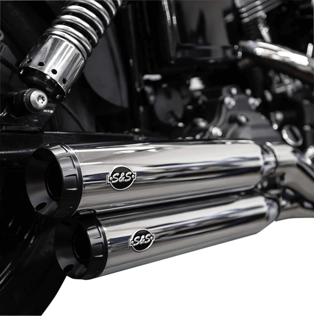 S&S Cycle 550-0723 Grand National Slip-On Mufflers - Chrome