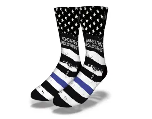 SAVVY SOX THIN BLUE LINE 4 SOCKS