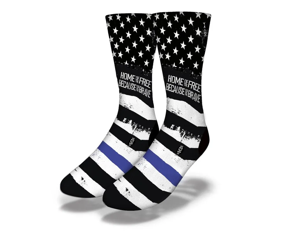 SAVVY SOX THIN BLUE LINE 4 SOCKS