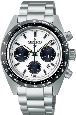 Seiko Prospex Speedtimer Solar Chronograph White Dial /Black Sub-Dial SBDL085