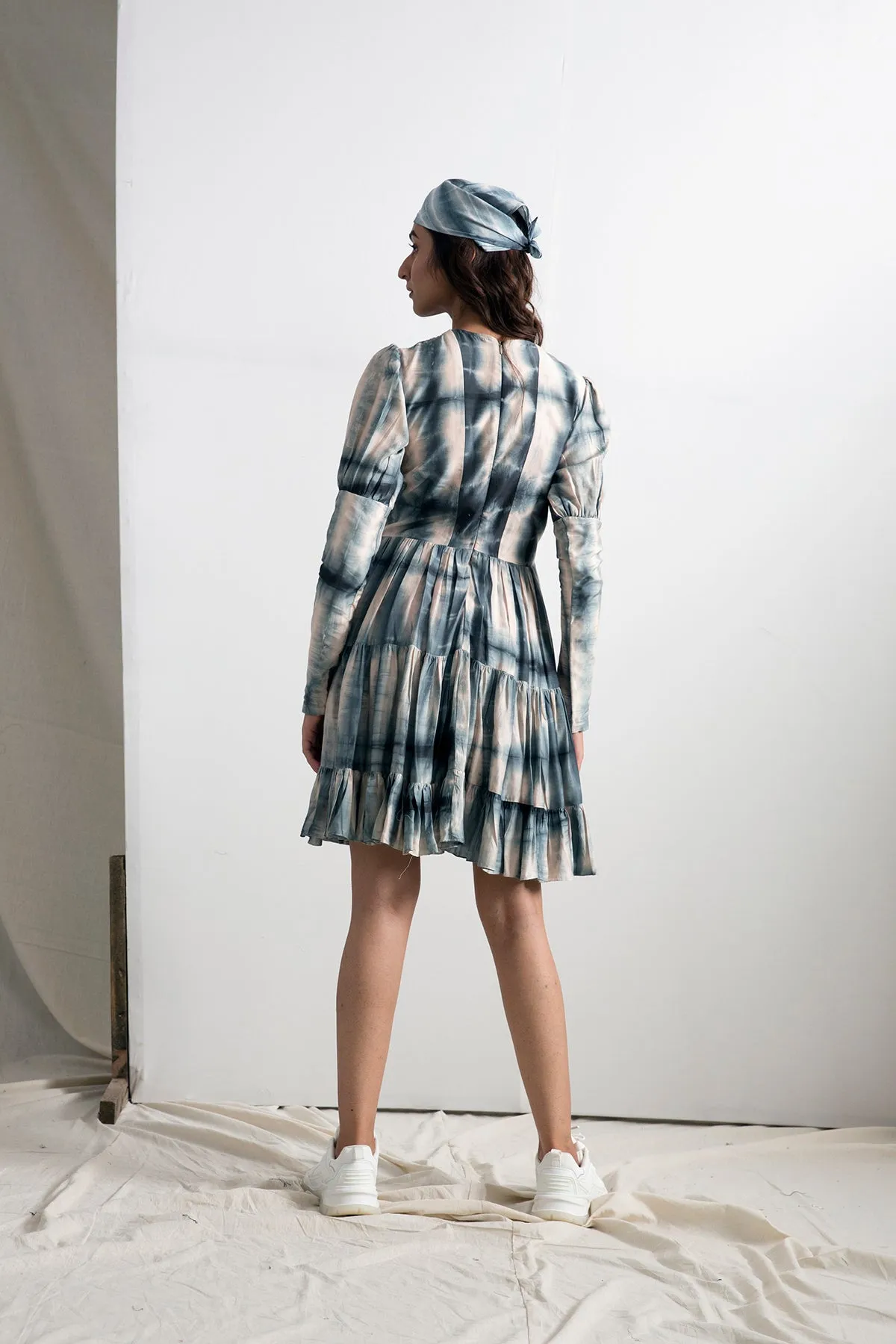 Serena - Blue Tie & Dye Dress