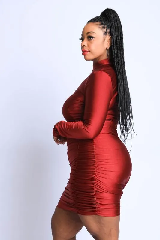 Serving Body Dress (Burgundy)