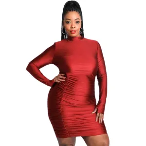Serving Body Dress (Burgundy)