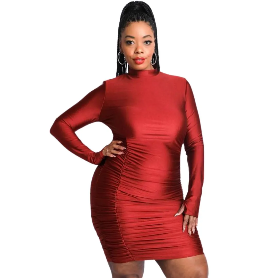 Serving Body Dress (Burgundy)