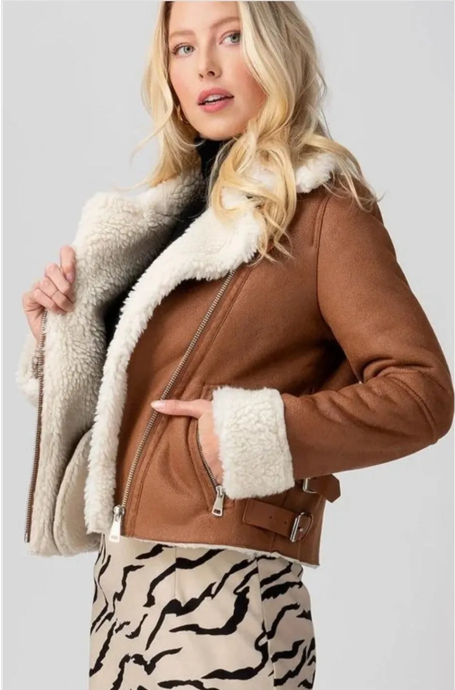 Sherpa Vegan Aviator Jacket