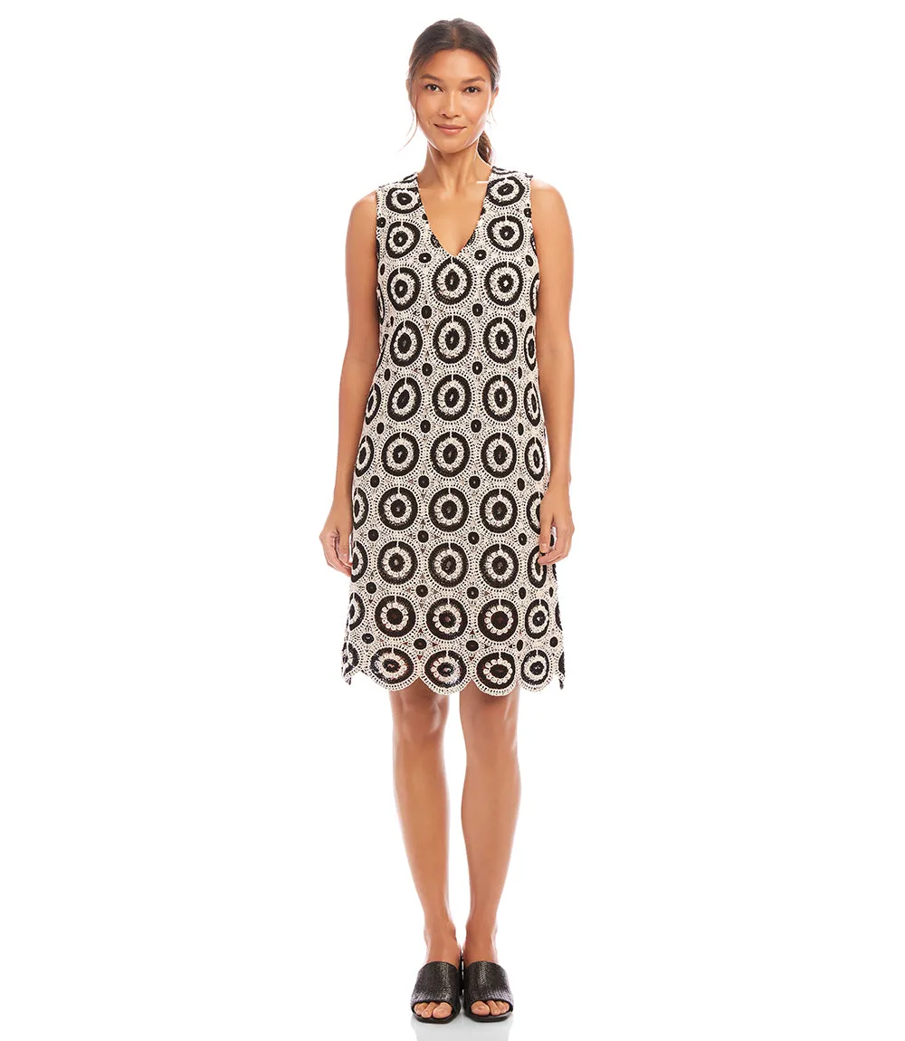Sleeveless Crochet Shift Dress
