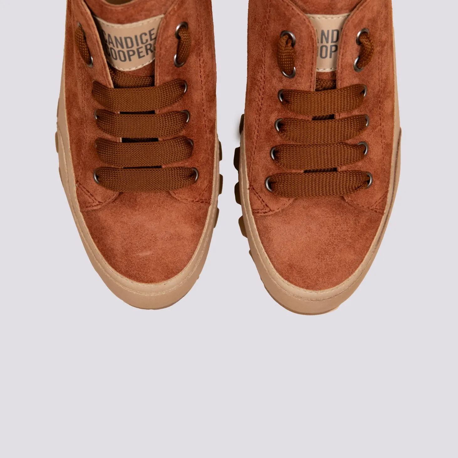 SNEAKER JANIS CHIC in camoscio MATTONE