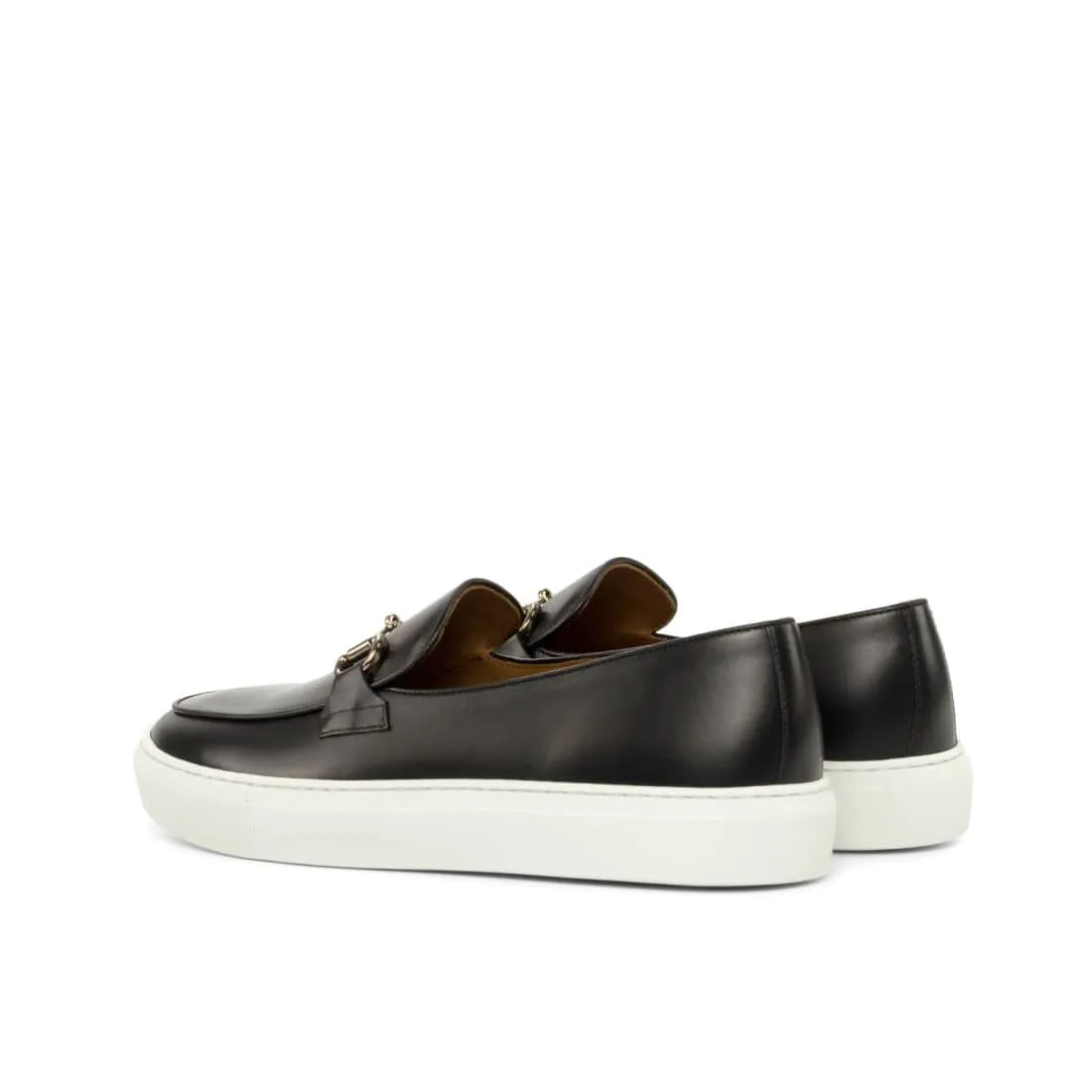 Sneaker Mocassin à Mors en cuir noir