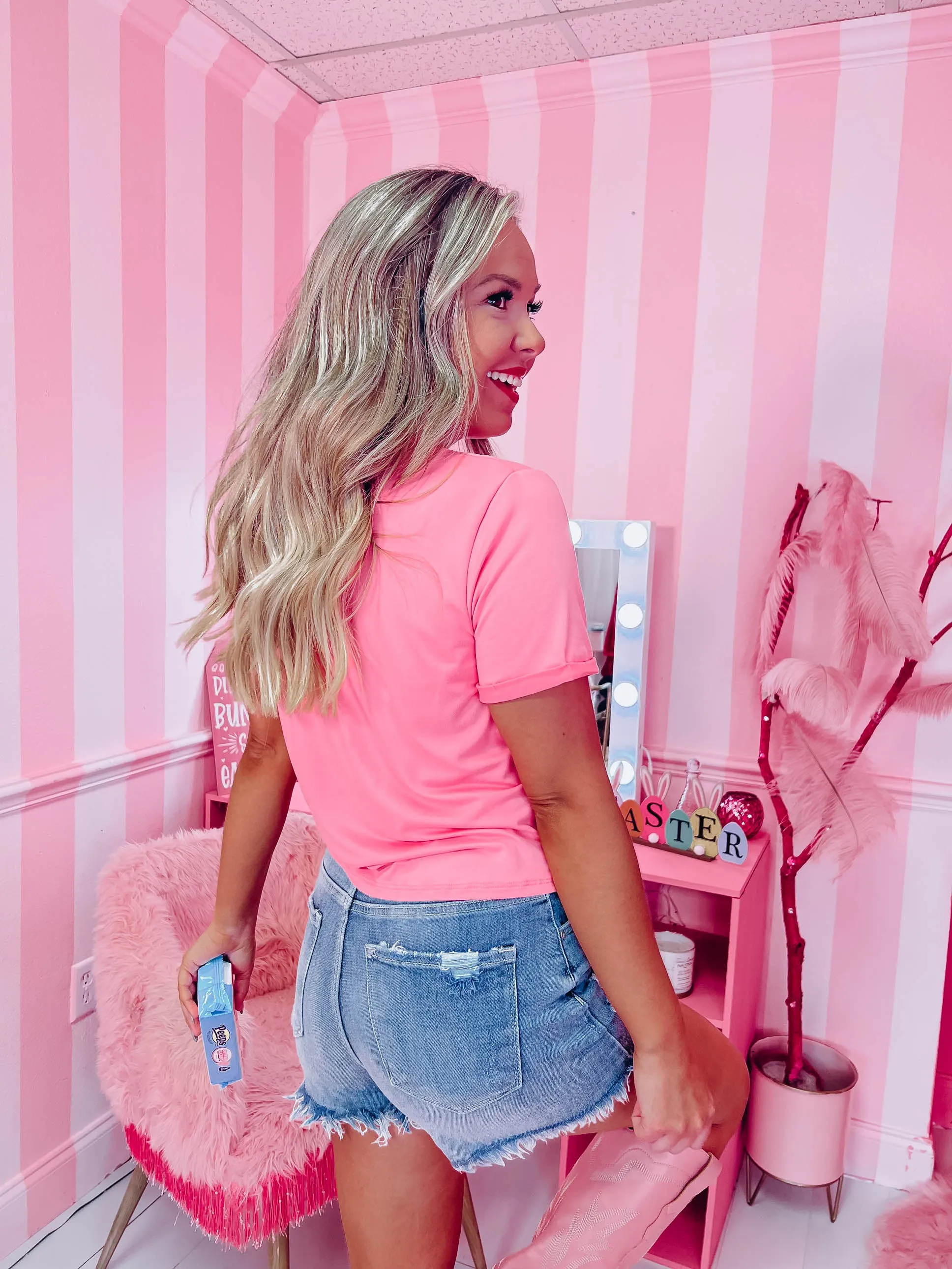 Spiral Knot Crop Top - Pink