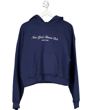 Sporty & Rich Blue New York Tennis Club Navy Hoodie UK L