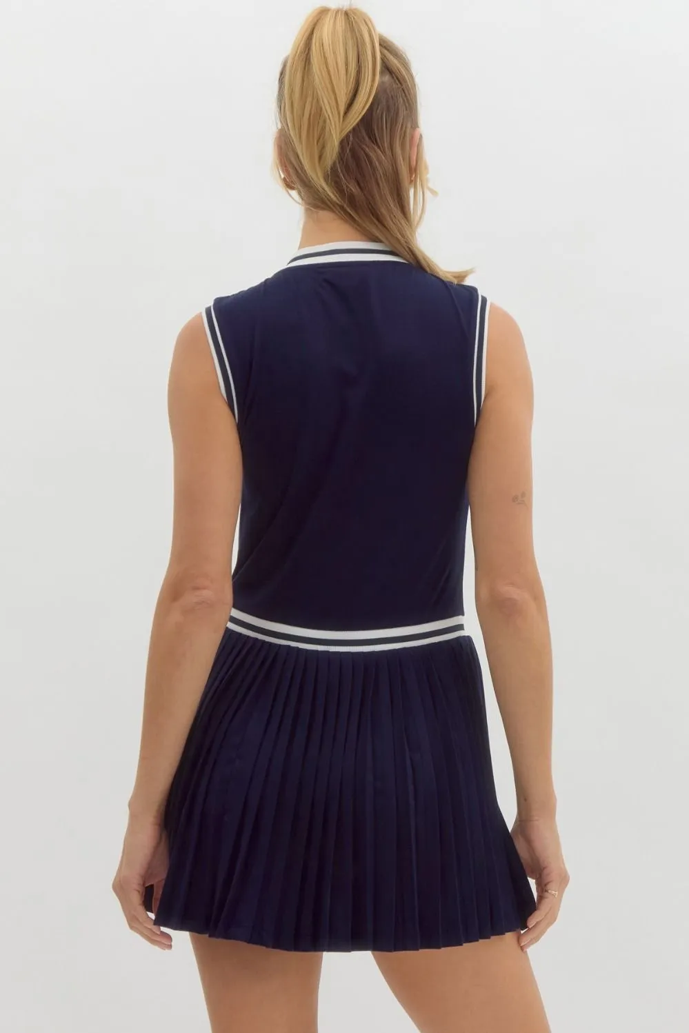 Sporty Spice Navy Sleeveless Dress