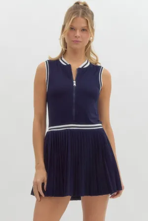 Sporty Spice Navy Sleeveless Dress