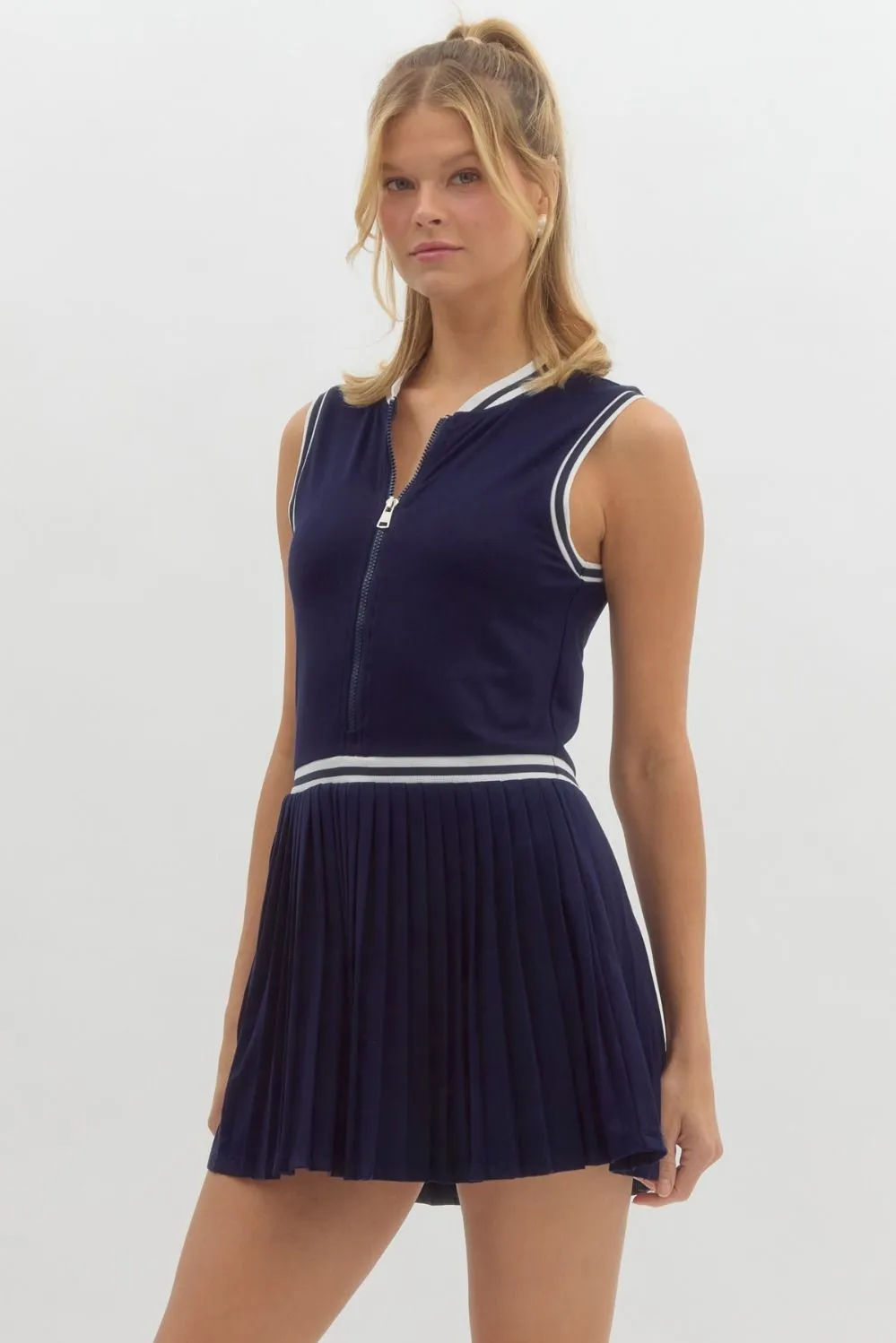 Sporty Spice Navy Sleeveless Dress