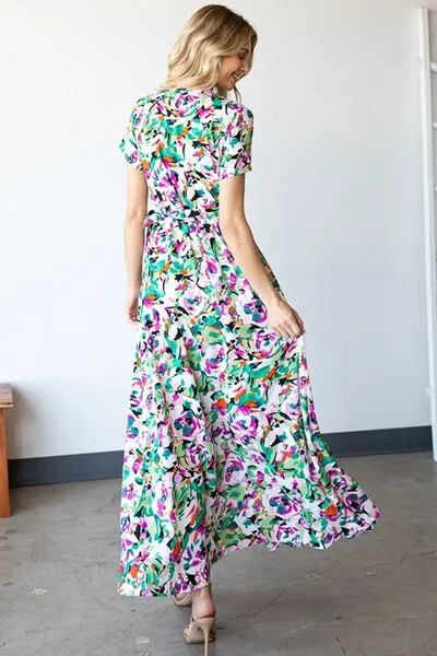 Spring Love Tie Waist Short Sleeve Dress