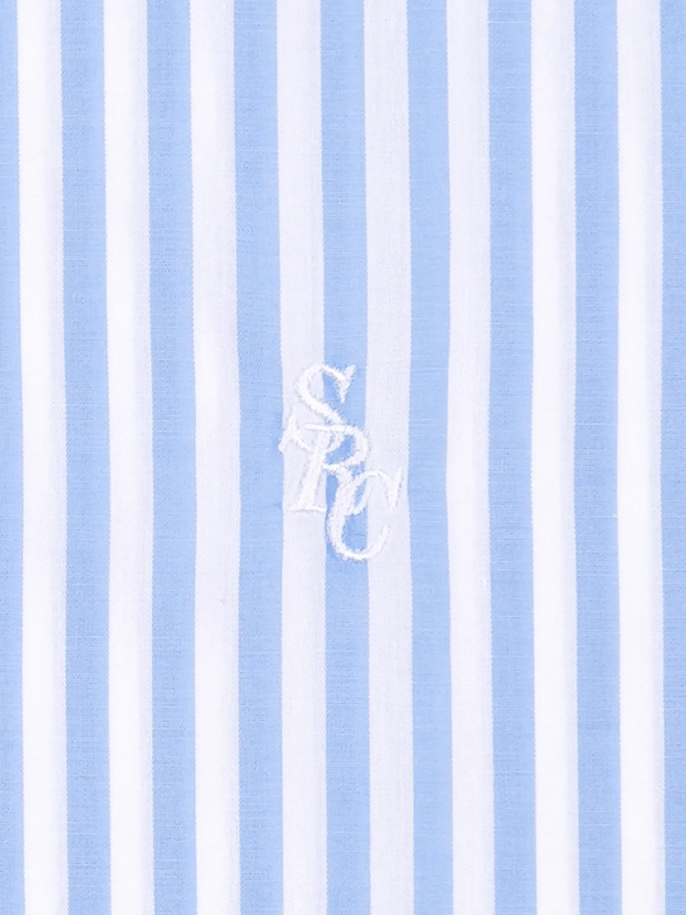 SRC Embroidered Button Down Shirt - White/Sky Blue