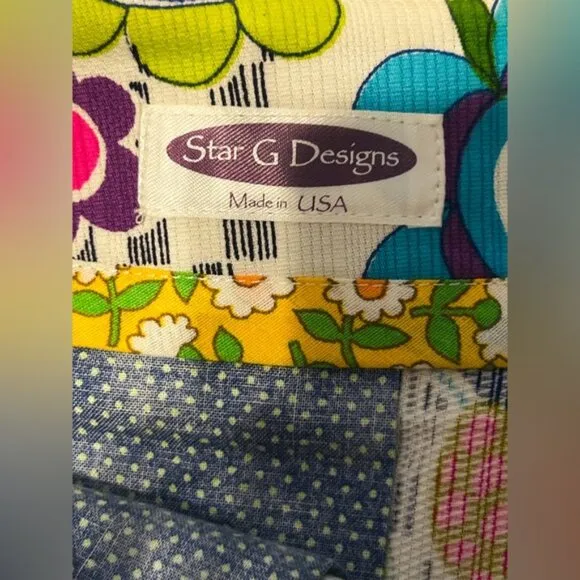 STAR G DESIGNS SZ M RETRO FLORAL PRINT PLEATED SKIRT VINTAGE INSPO BOHO CHIC