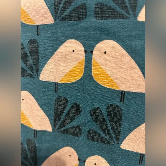 STAR G DESIGNS SZ M RETRO TEAL BIRD PRINT PLEATED SKIRT VINTAGE INSPO BOHO CHIC