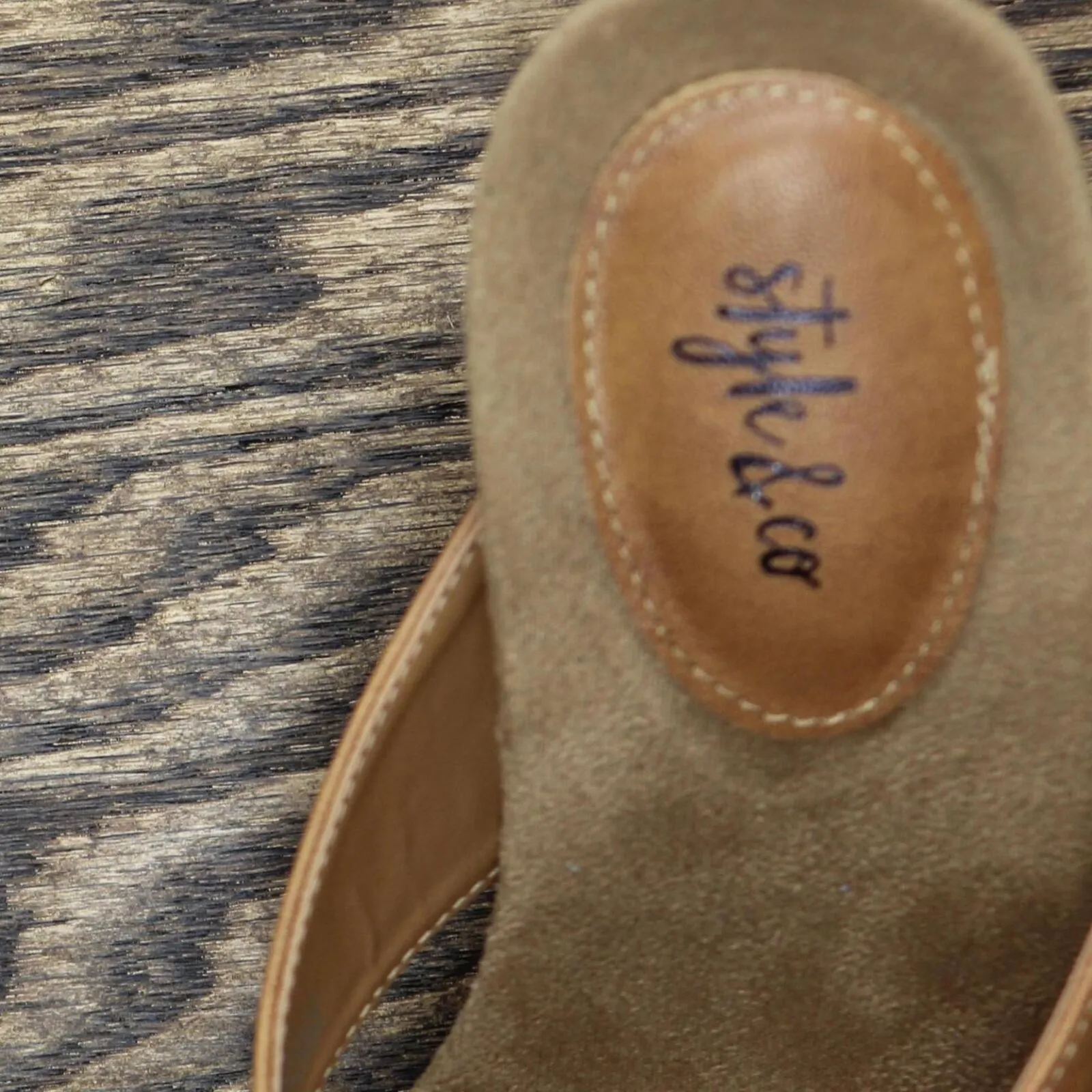 Style & Co. Womens Chicklet Patent Thong Wedge Sandals Coffee Brown 6.5M