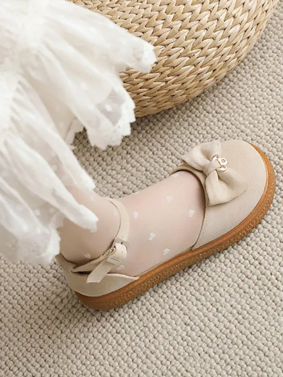 Sweet Lolita Sandals Bows Monogram Suede Round Toe Pink Lolita Summer Flat Shoes