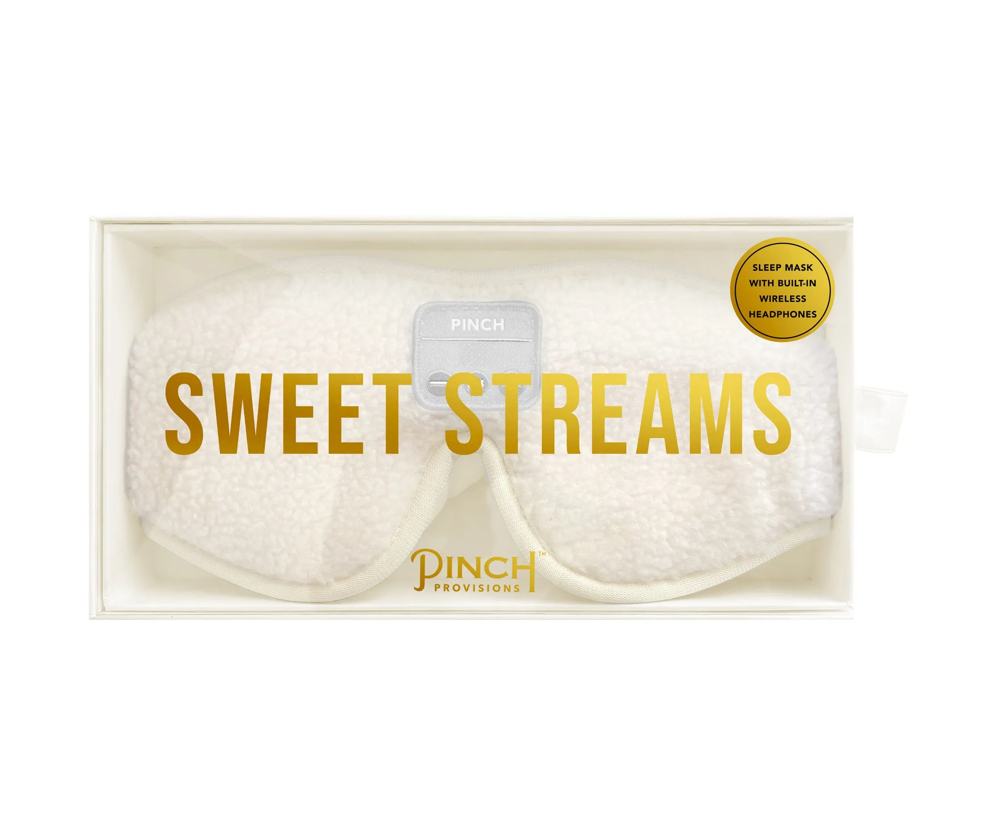 Sweet Streams Sherpa Sleep Mask with Built-In Wireless Headphones | Ivory