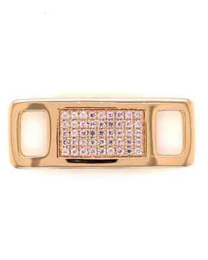 TAGS Sneaker Jewelry: Rose Gold Plated Silver with Pink Cubic Zirconia Design