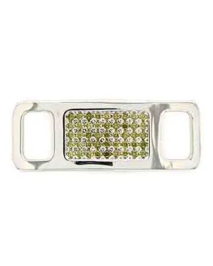 TAGS Sneaker Jewelry: Silver with Olive Cubic Zirconia Design