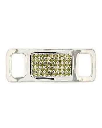 TAGS Sneaker Jewelry: Silver with Olive Cubic Zirconia Design