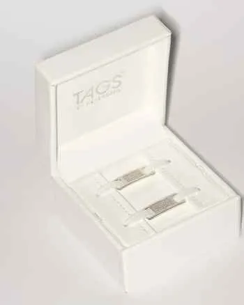 TAGS Sneaker Jewelry: Silver with Olive Cubic Zirconia Design