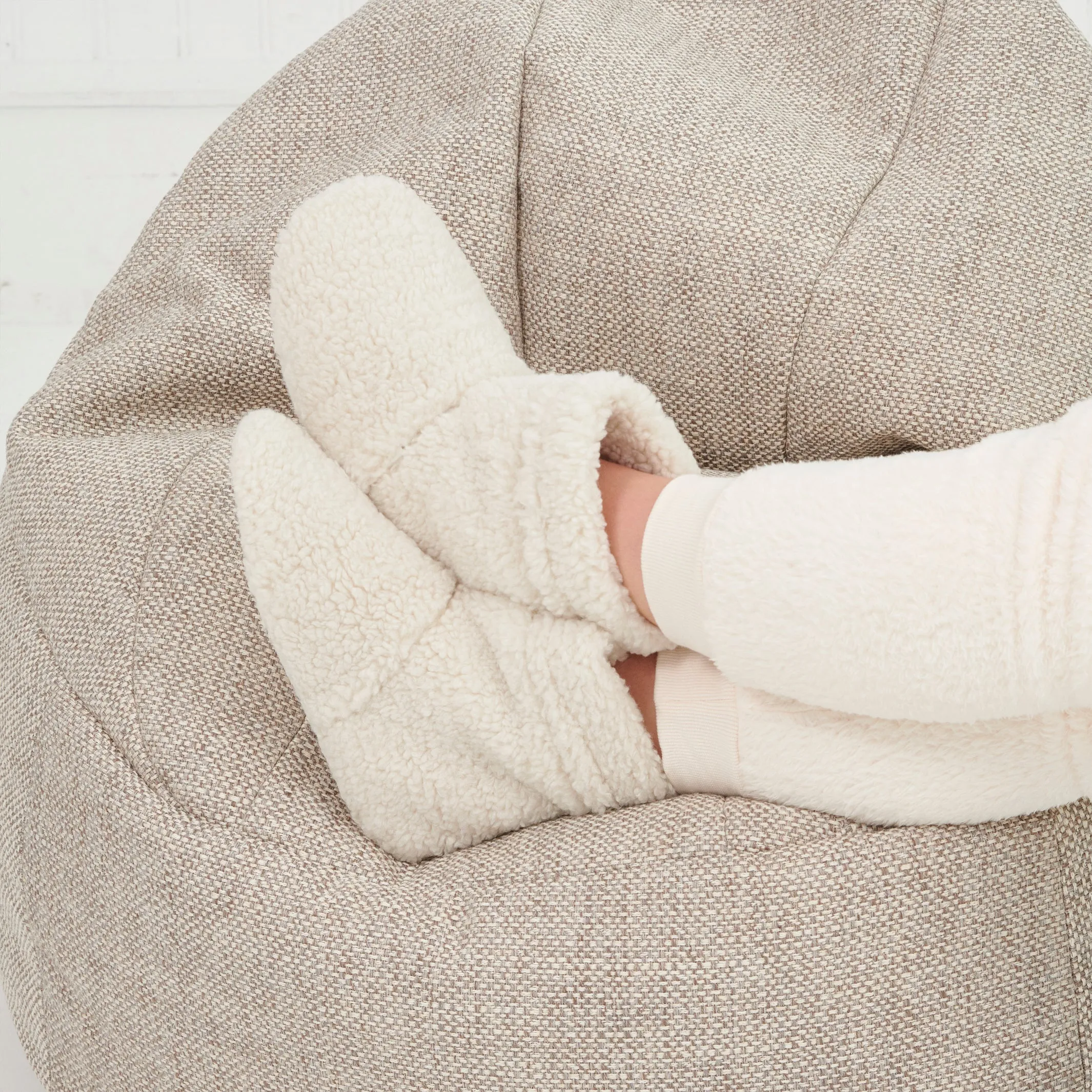 Teddy Boulce Slipper Boots - Cream
