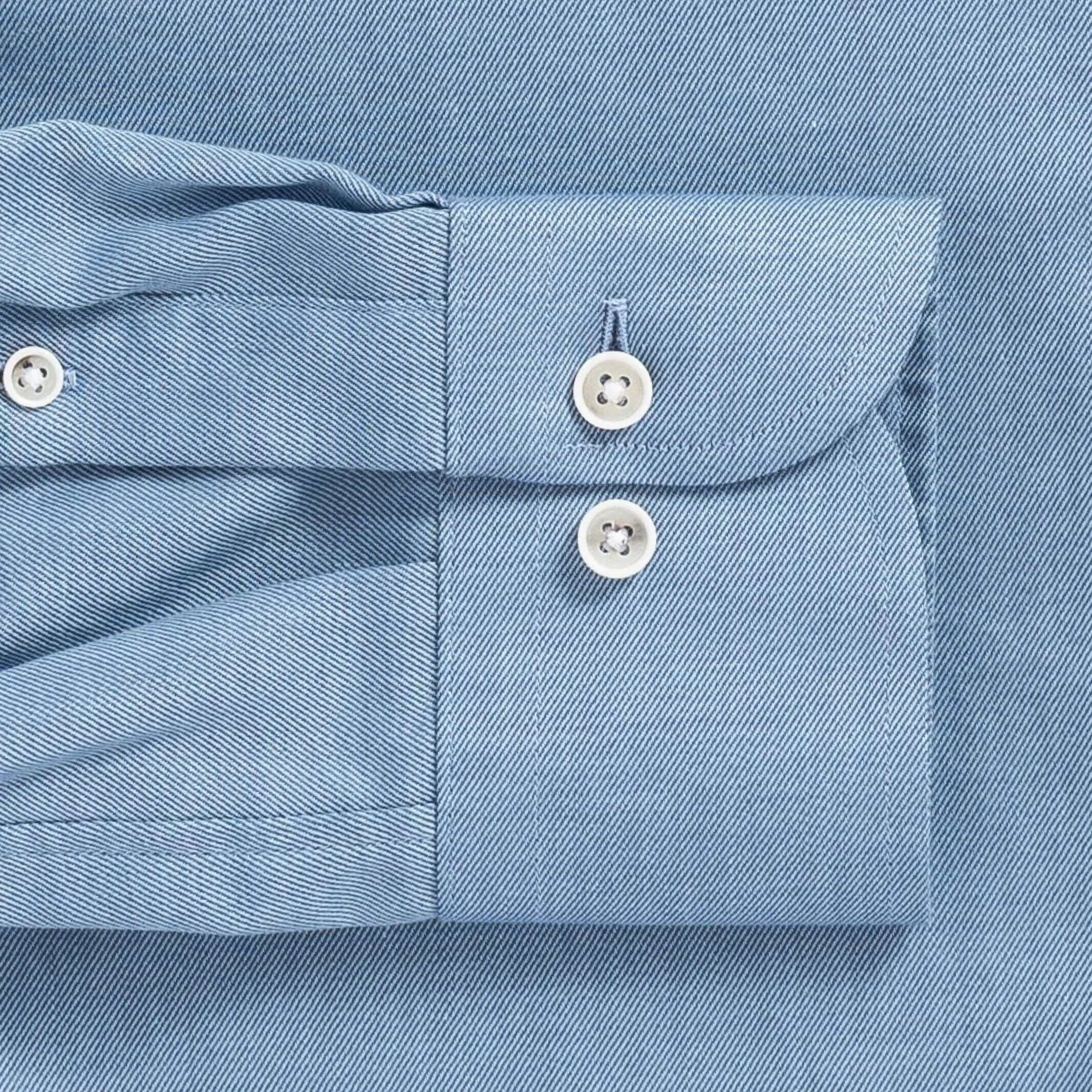 The Bay Blue Malone Washed Twill Custom Shirt